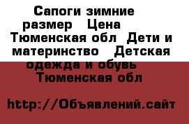 Сапоги зимние 26 размер › Цена ­ 500 - Тюменская обл. Дети и материнство » Детская одежда и обувь   . Тюменская обл.